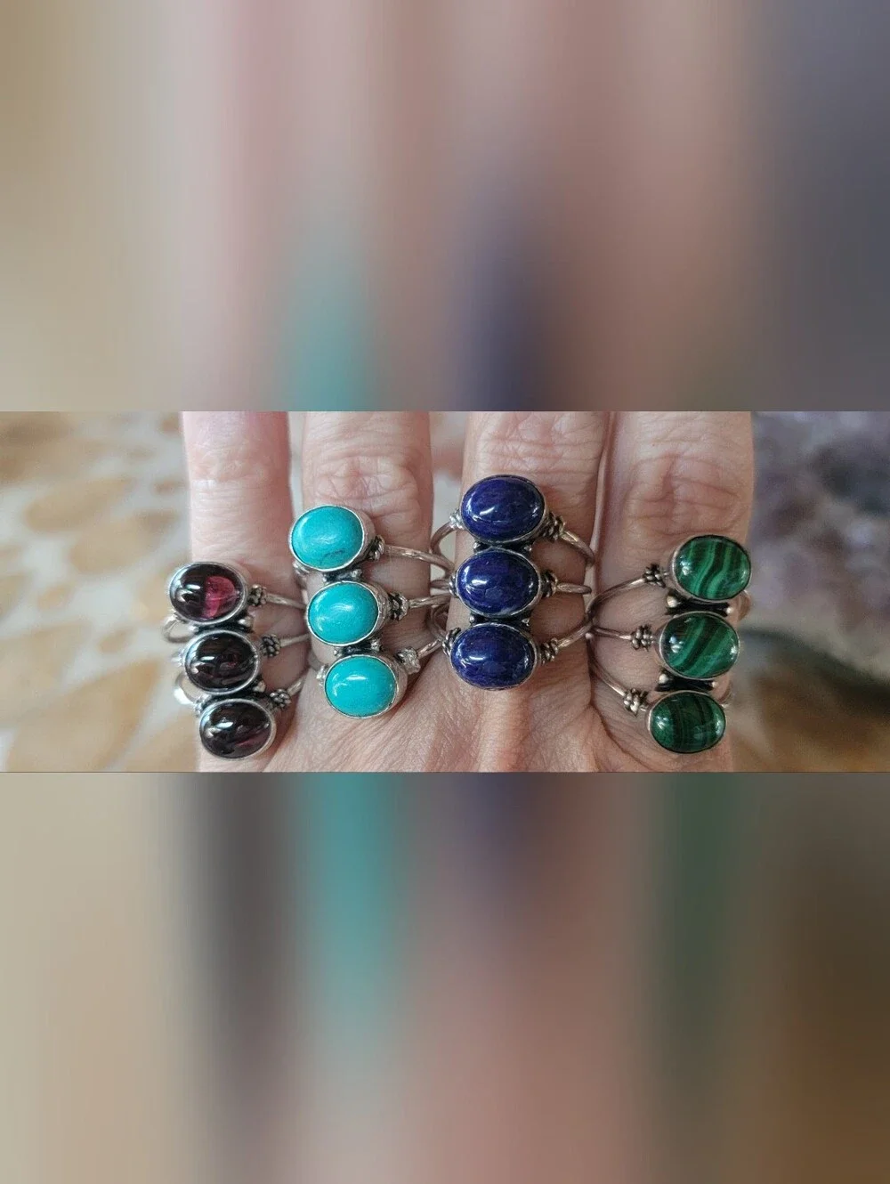 Set Of 4 Rings 💙💜💚🩵